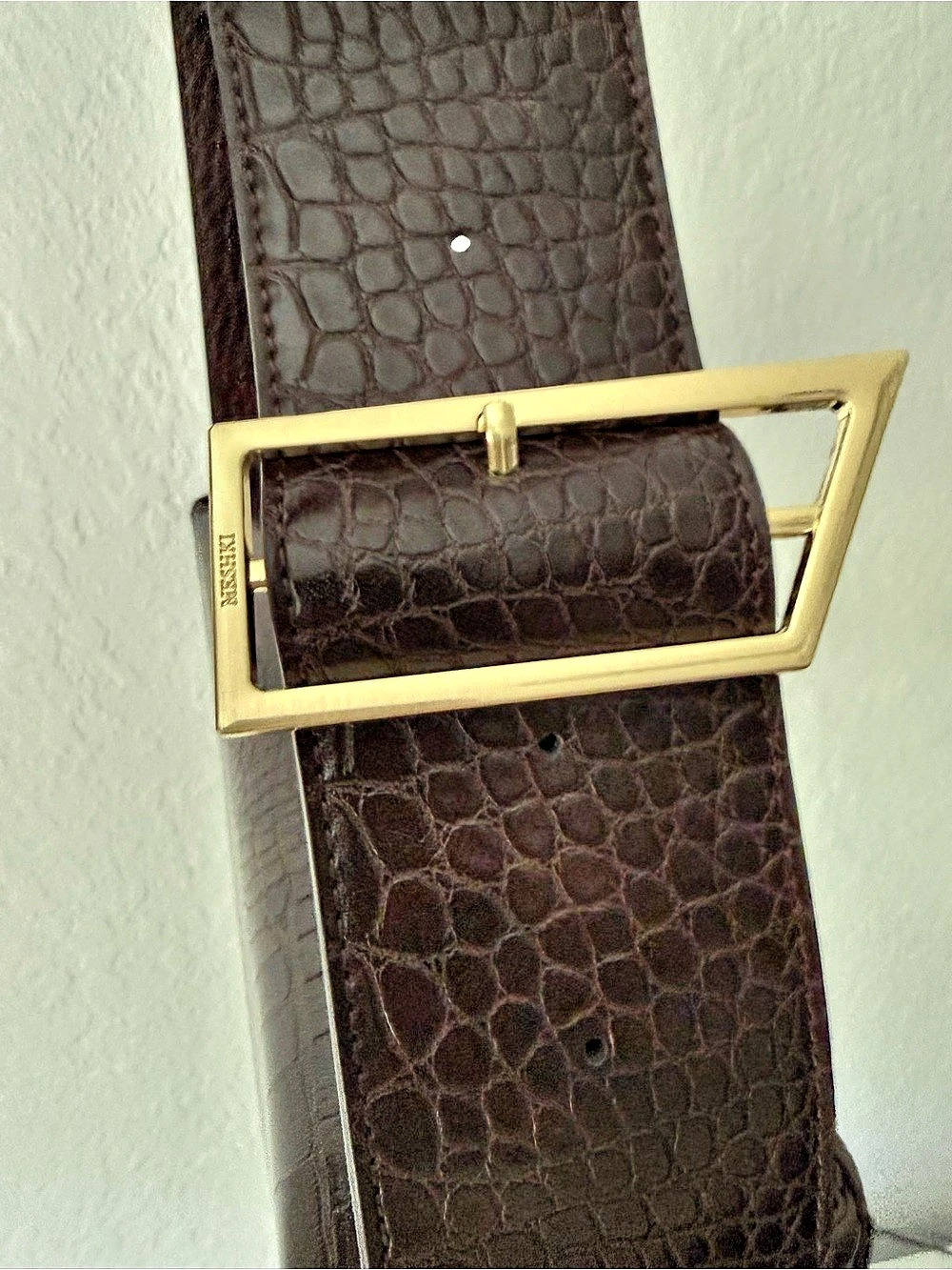 Meshki Maria Faux Leather Crocodile Shoulder Bag Brown - Picture 4 of 5